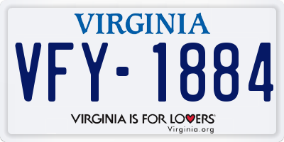 VA license plate VFY1884