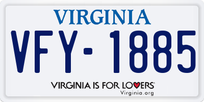 VA license plate VFY1885