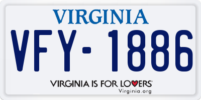 VA license plate VFY1886