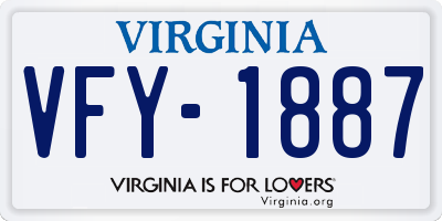 VA license plate VFY1887