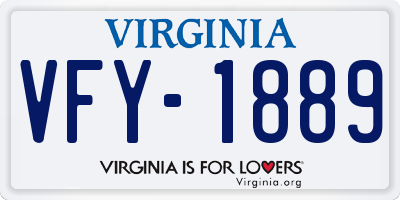 VA license plate VFY1889