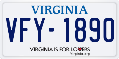 VA license plate VFY1890