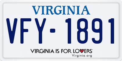 VA license plate VFY1891