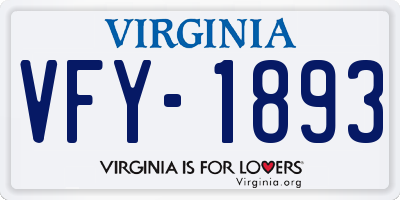 VA license plate VFY1893