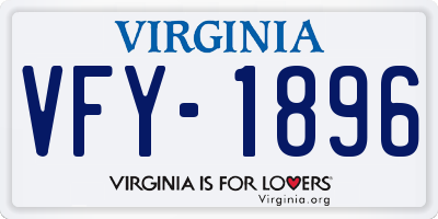 VA license plate VFY1896