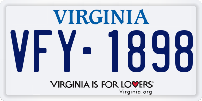 VA license plate VFY1898