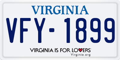 VA license plate VFY1899