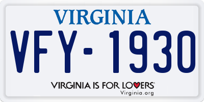 VA license plate VFY1930
