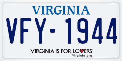 VA license plate VFY1944
