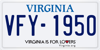 VA license plate VFY1950