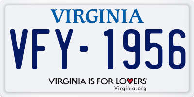 VA license plate VFY1956