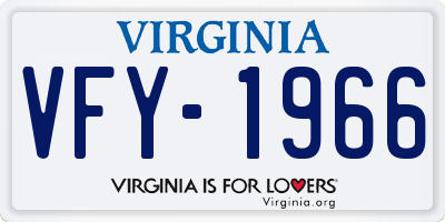 VA license plate VFY1966
