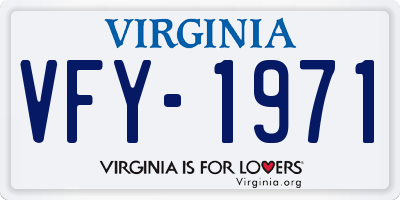 VA license plate VFY1971