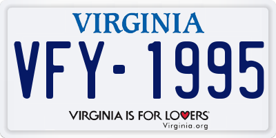 VA license plate VFY1995