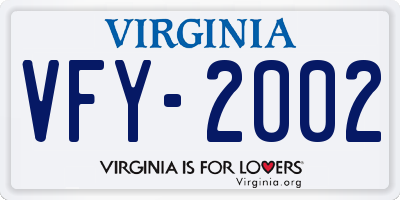 VA license plate VFY2002