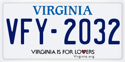 VA license plate VFY2032