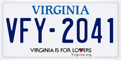 VA license plate VFY2041