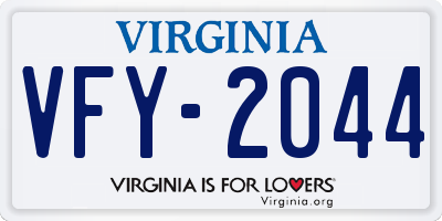 VA license plate VFY2044
