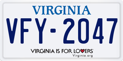 VA license plate VFY2047