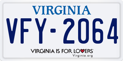 VA license plate VFY2064