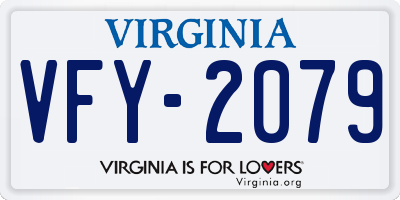 VA license plate VFY2079