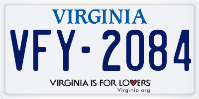 VA license plate VFY2084