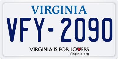 VA license plate VFY2090