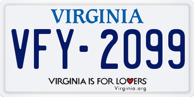 VA license plate VFY2099
