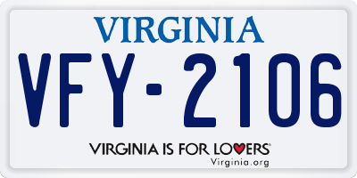 VA license plate VFY2106