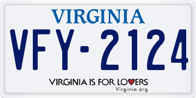 VA license plate VFY2124
