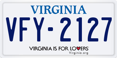 VA license plate VFY2127