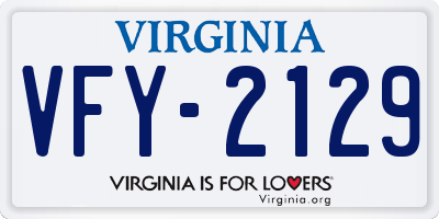 VA license plate VFY2129
