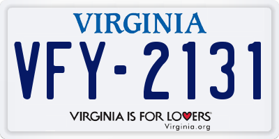VA license plate VFY2131