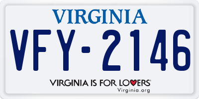 VA license plate VFY2146