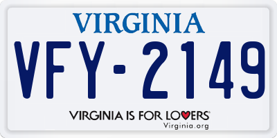 VA license plate VFY2149