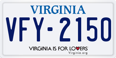 VA license plate VFY2150
