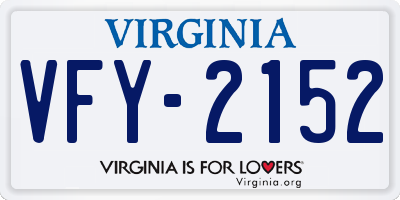VA license plate VFY2152