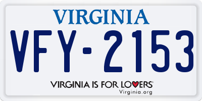 VA license plate VFY2153