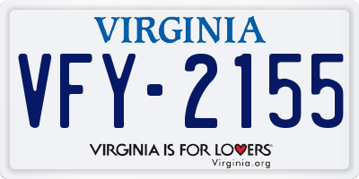 VA license plate VFY2155
