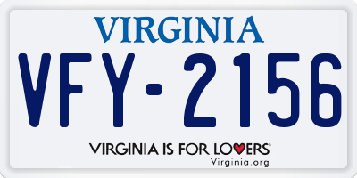 VA license plate VFY2156