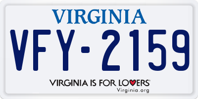VA license plate VFY2159