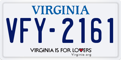 VA license plate VFY2161