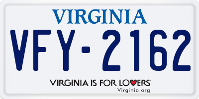 VA license plate VFY2162
