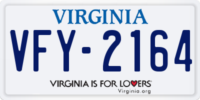 VA license plate VFY2164