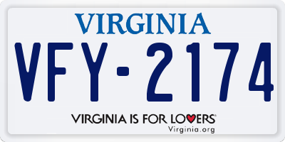 VA license plate VFY2174