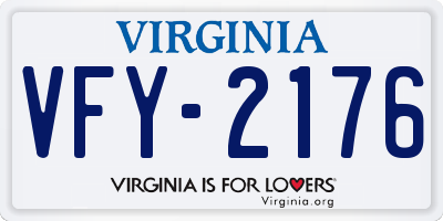 VA license plate VFY2176