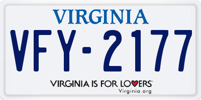 VA license plate VFY2177