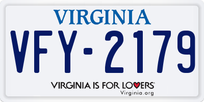 VA license plate VFY2179