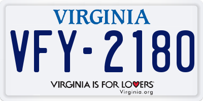 VA license plate VFY2180