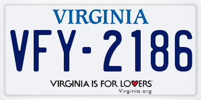 VA license plate VFY2186